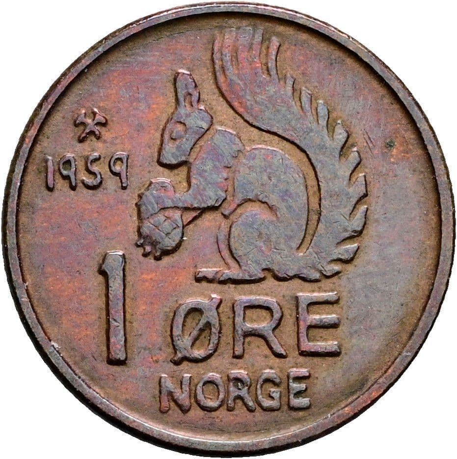 1 Öre Olav V. 1957-1991 1959 – Vorderseite