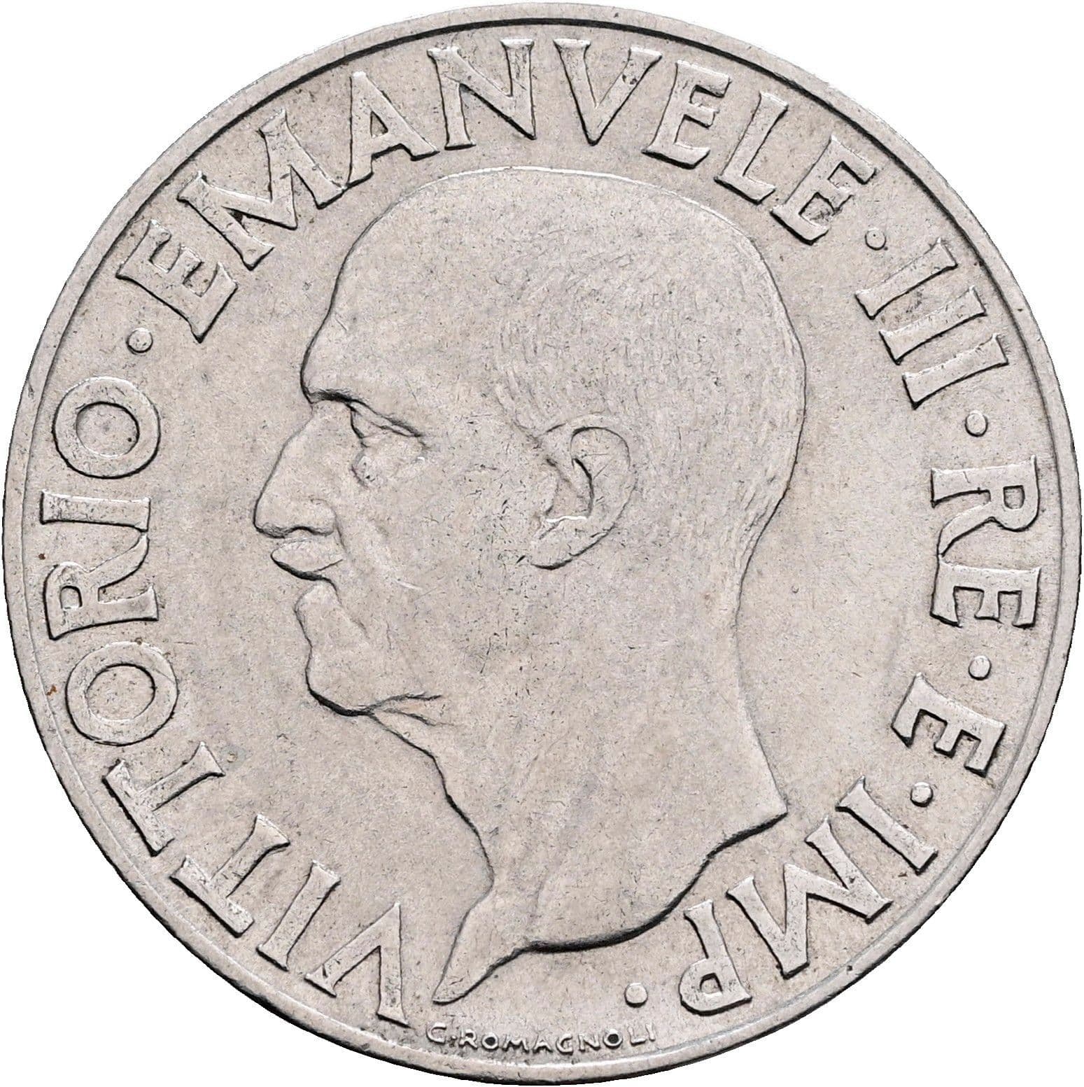 1 Lira Vittorio Emanuele III. 1900-1946 1942 – Vorderseite