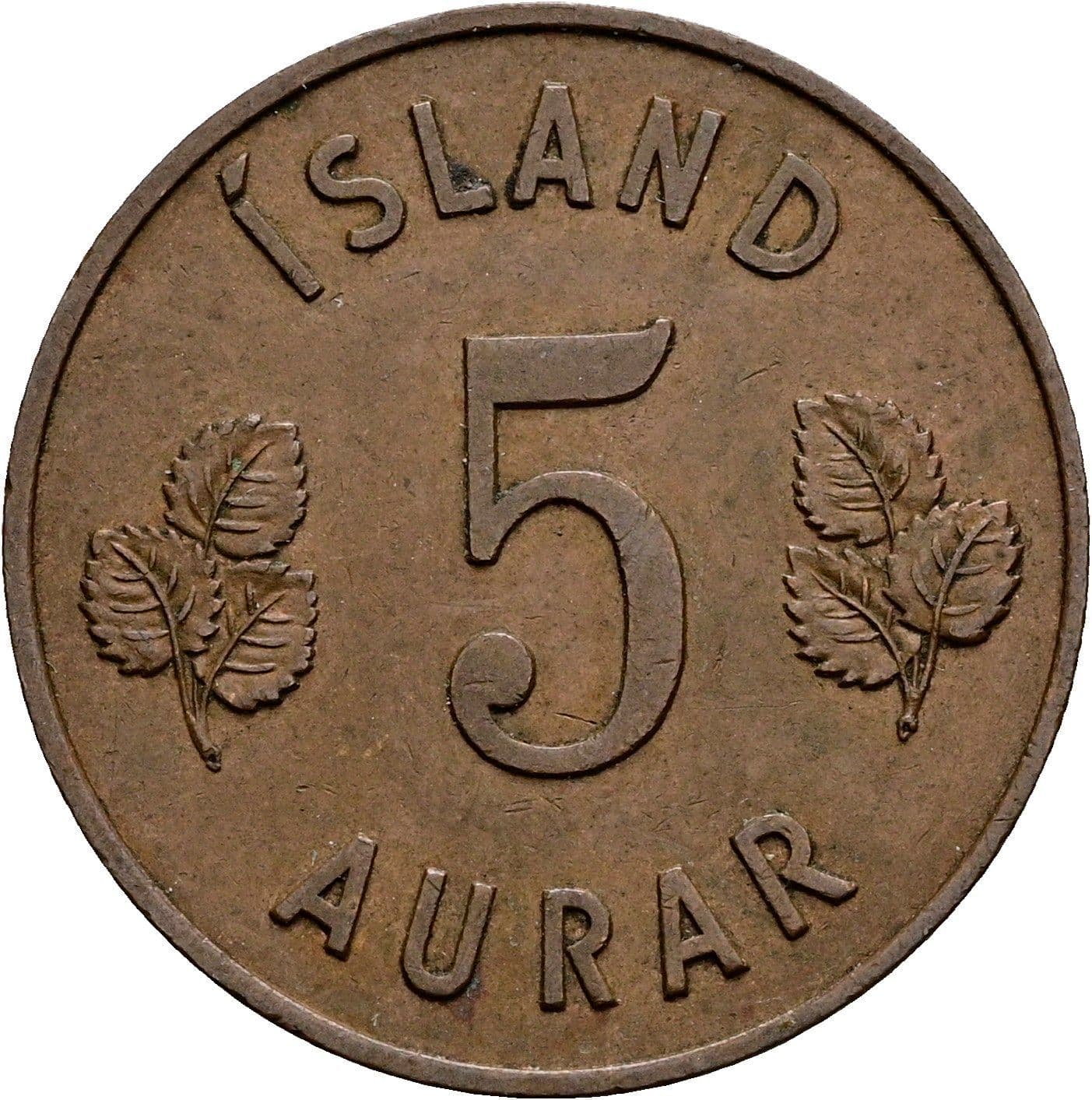 5 Aurar 1946 – Vorderseite