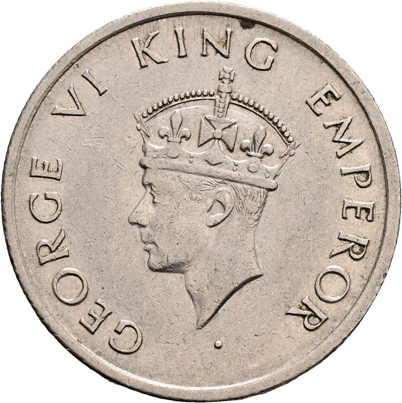 Half Rupee George VI. 1936-1947 1947 – Vorderseite