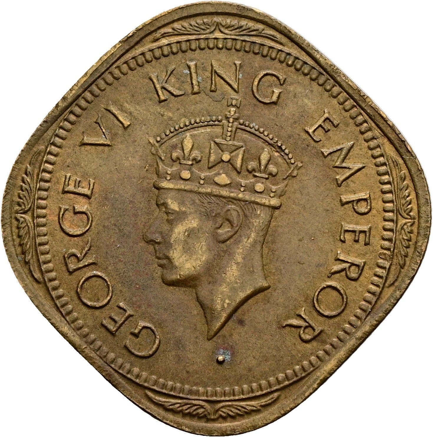 2 Annas George VI. 1936-1947 1944 – Vorderseite