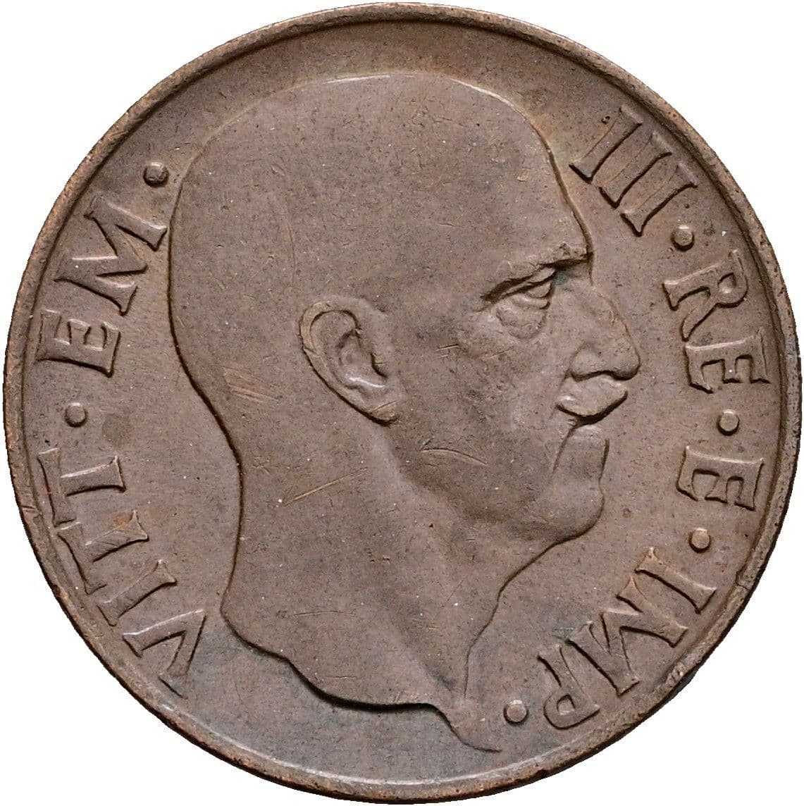5 Centesimi Vittorio Emanuele III. 1900-1946 1938 – Vorderseite
