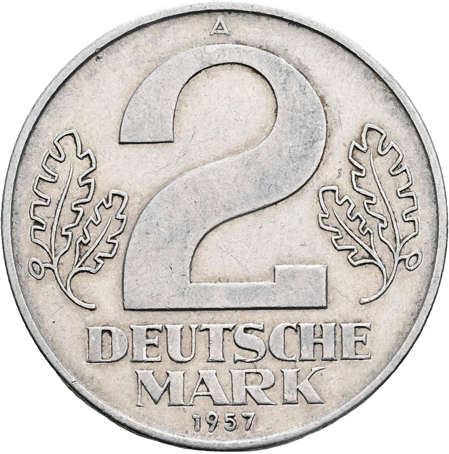 2 Deutsche Mark 1957 A – Vorderseite
