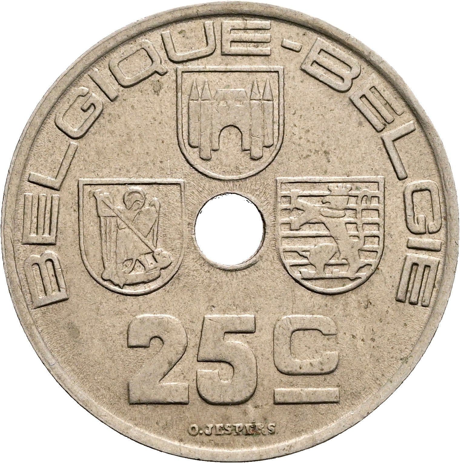 25 Centimes Leopold III. 1934-1951 1939 – Vorderseite