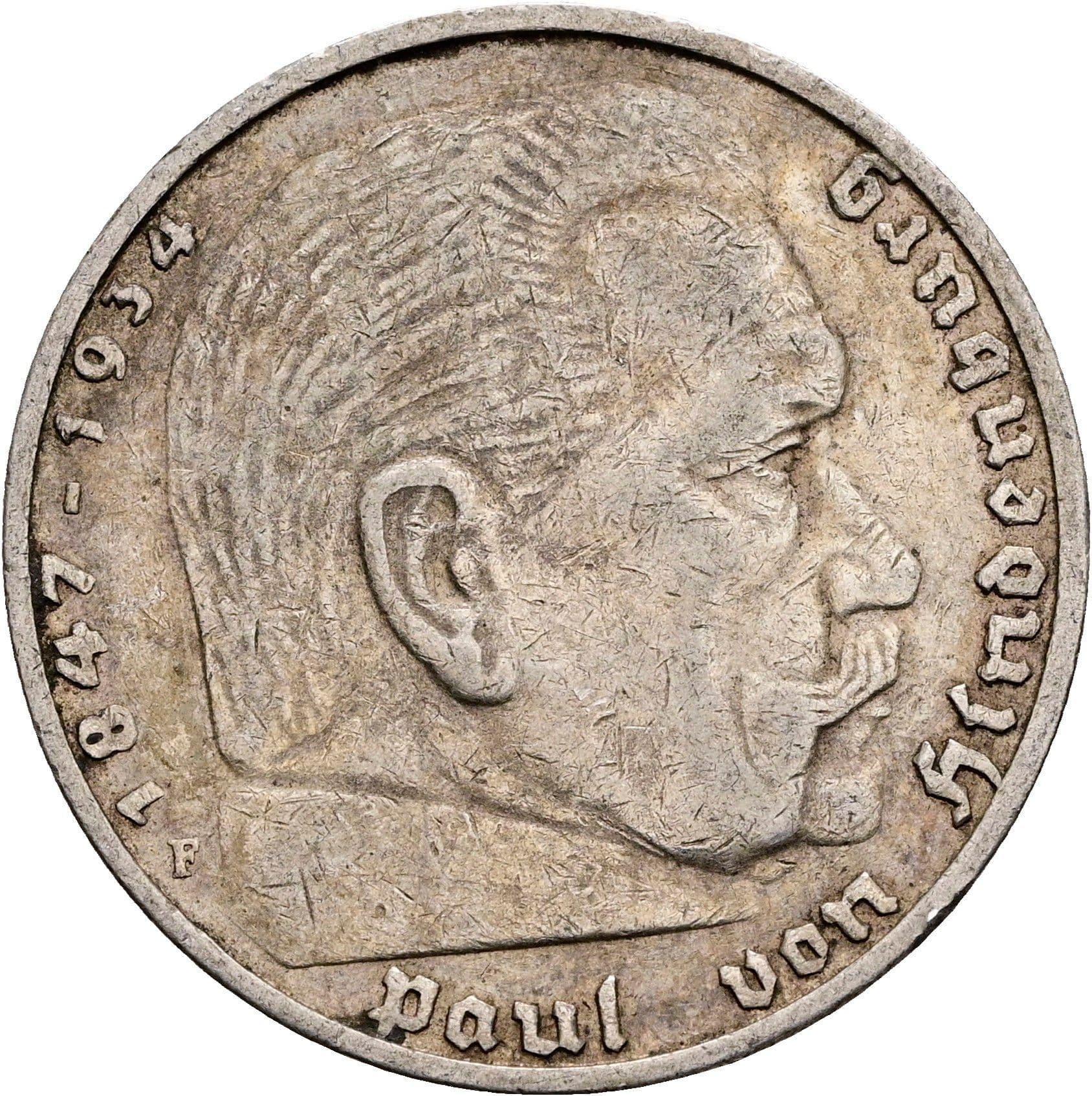 5 Reichsmark 1935 F – Vorderseite