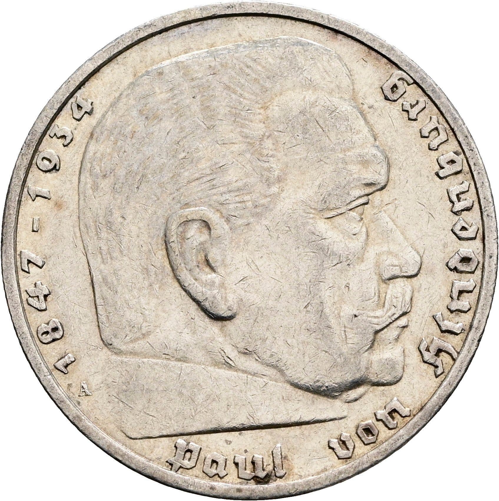 5 Reichsmark 1935 A – Vorderseite