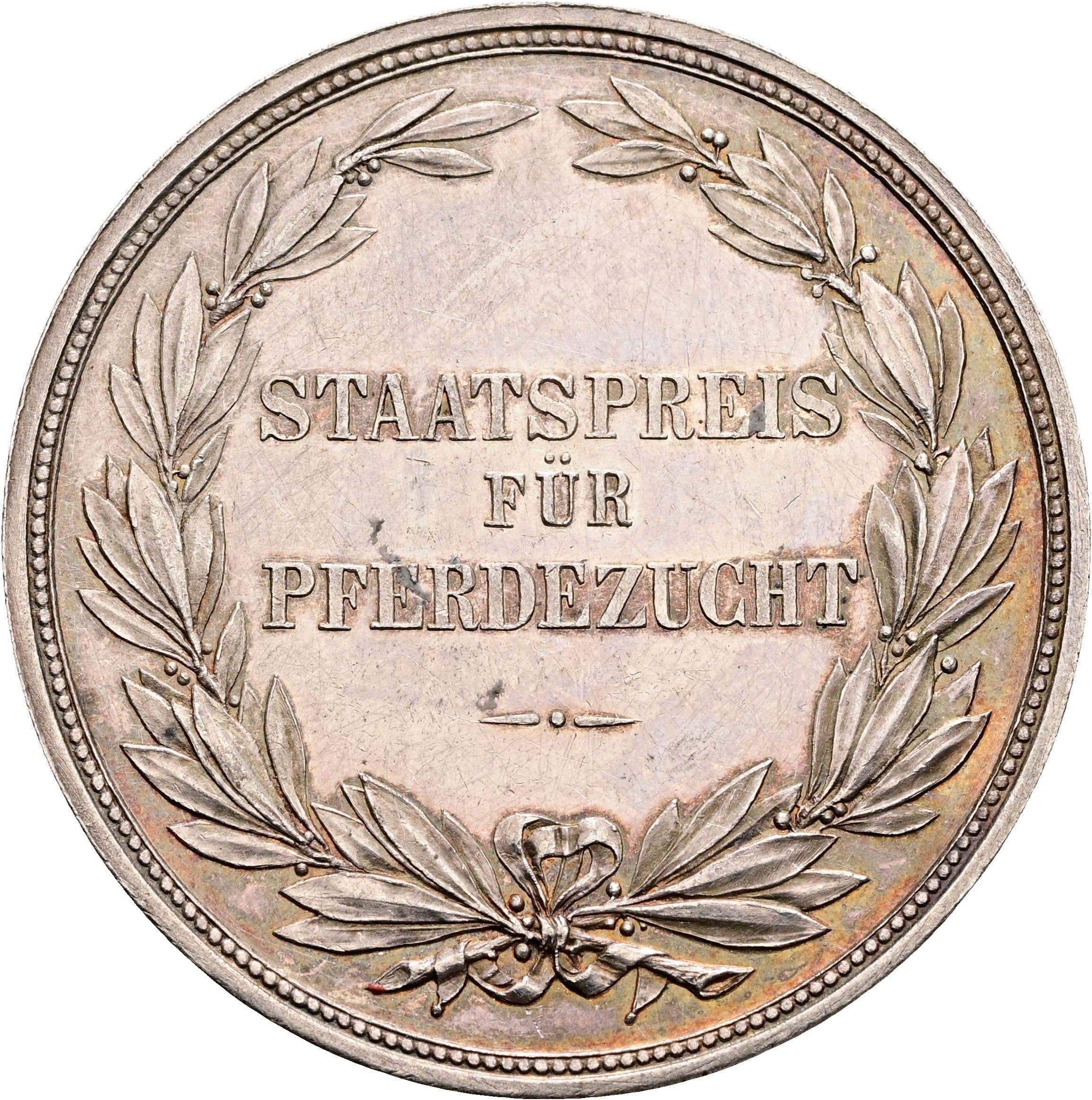Silbermedaille "Staatspreis für Pferdezucht"