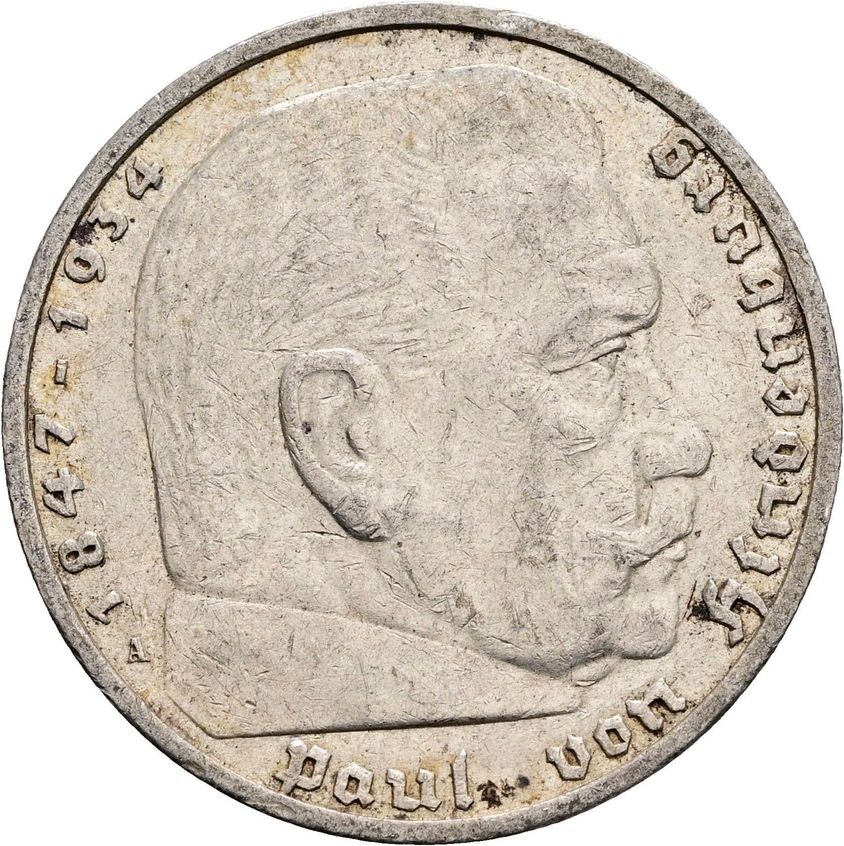 5 Reichsmark 1936 A – Vorderseite