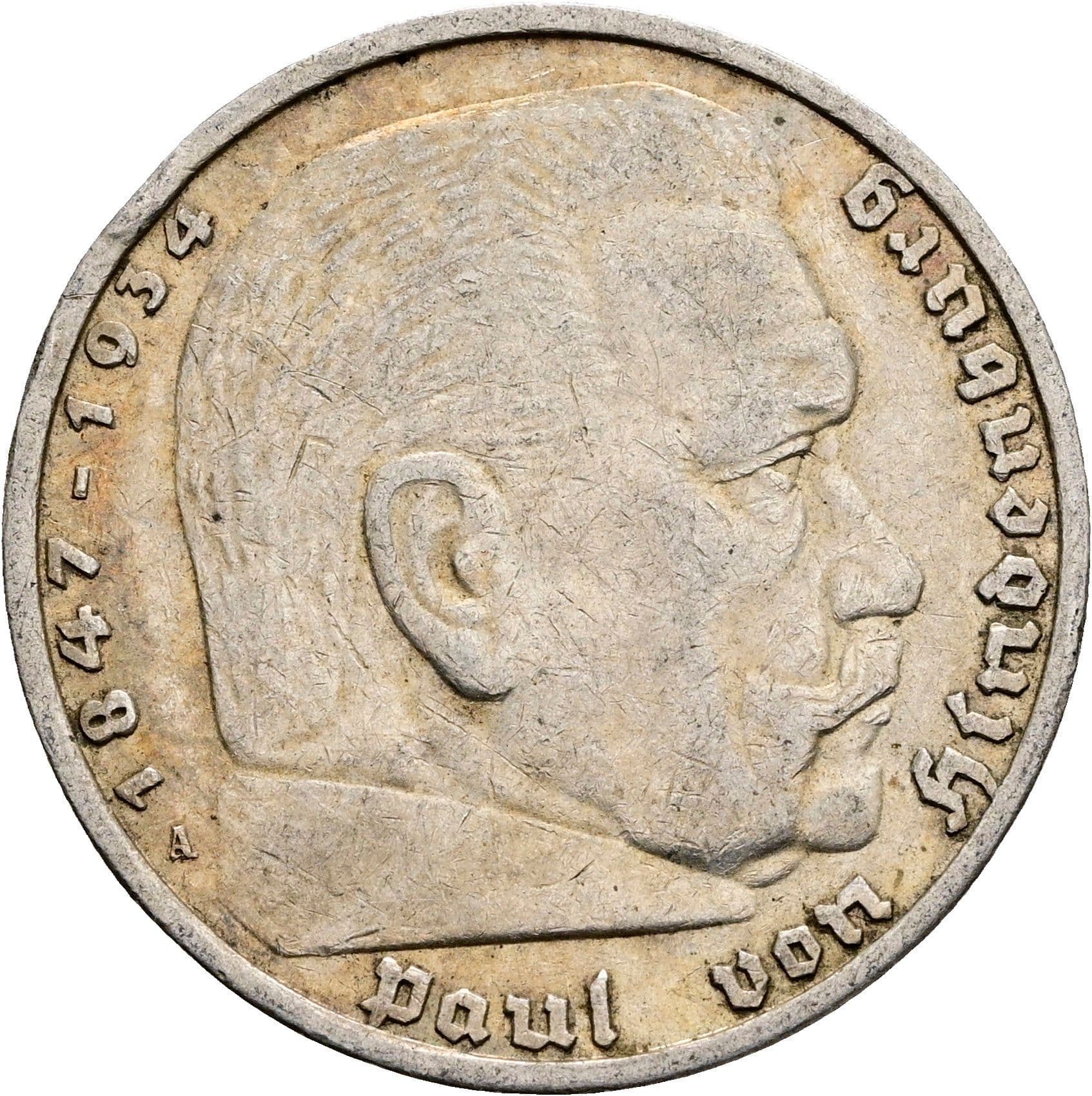 5 Reichsmark 1935 A – Vorderseite