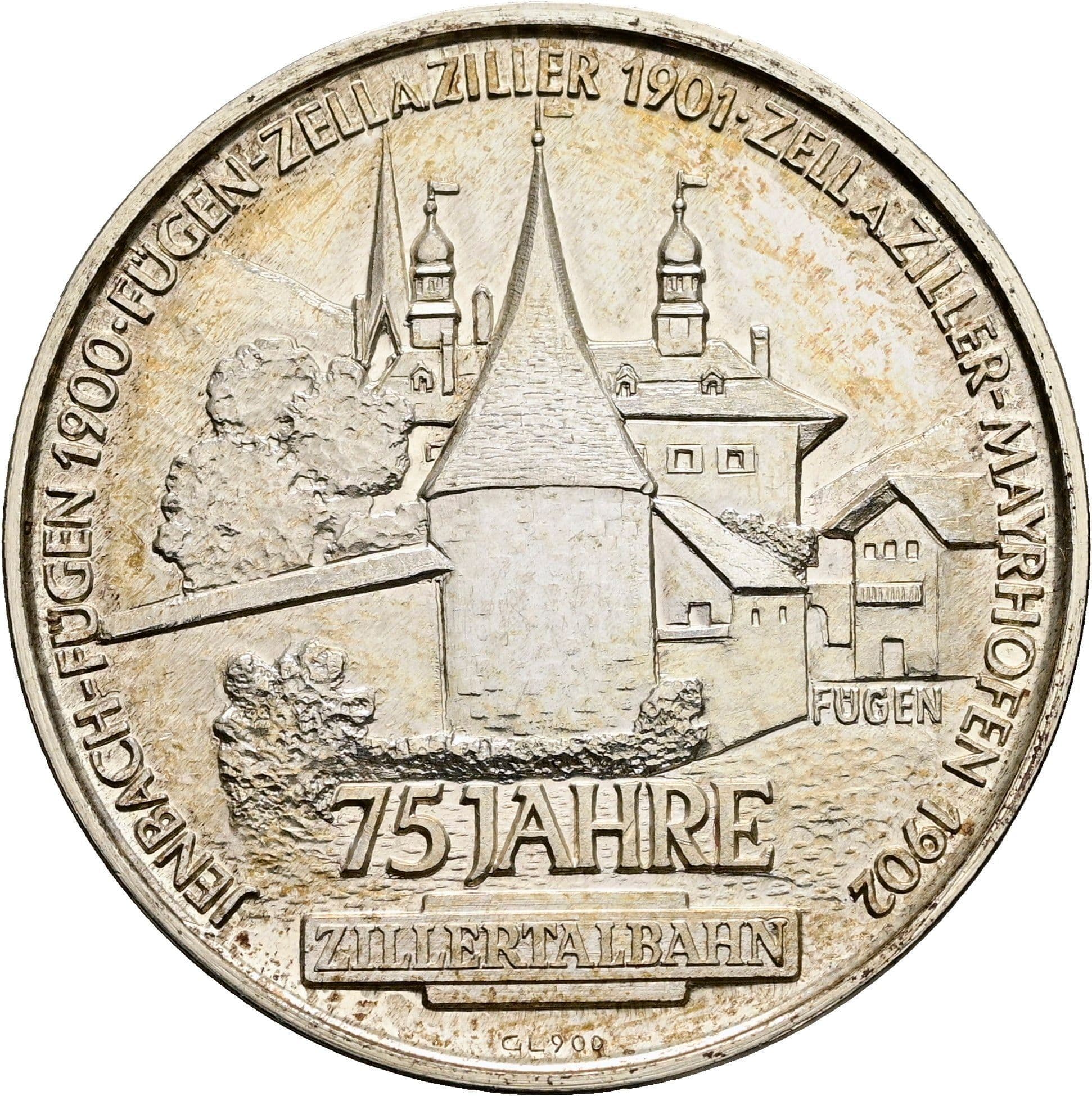Silbermedaille "75 Jahre Zillertalbahn"