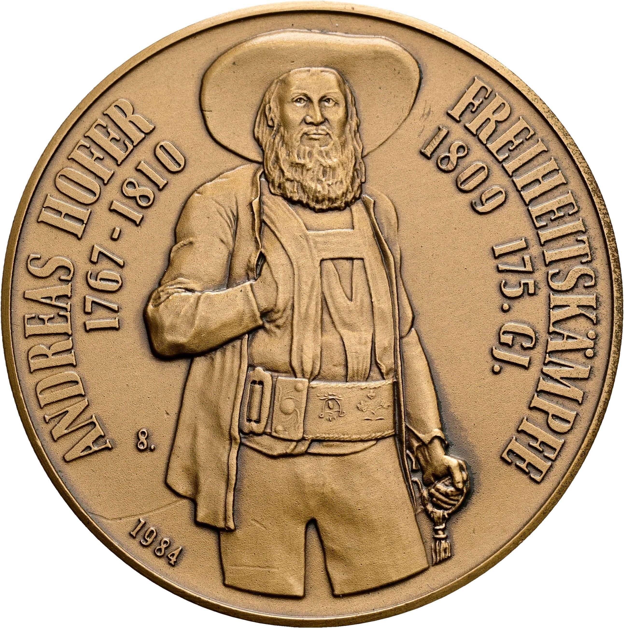Medaille "Andreas Hofer" 1984 – Vorderseite