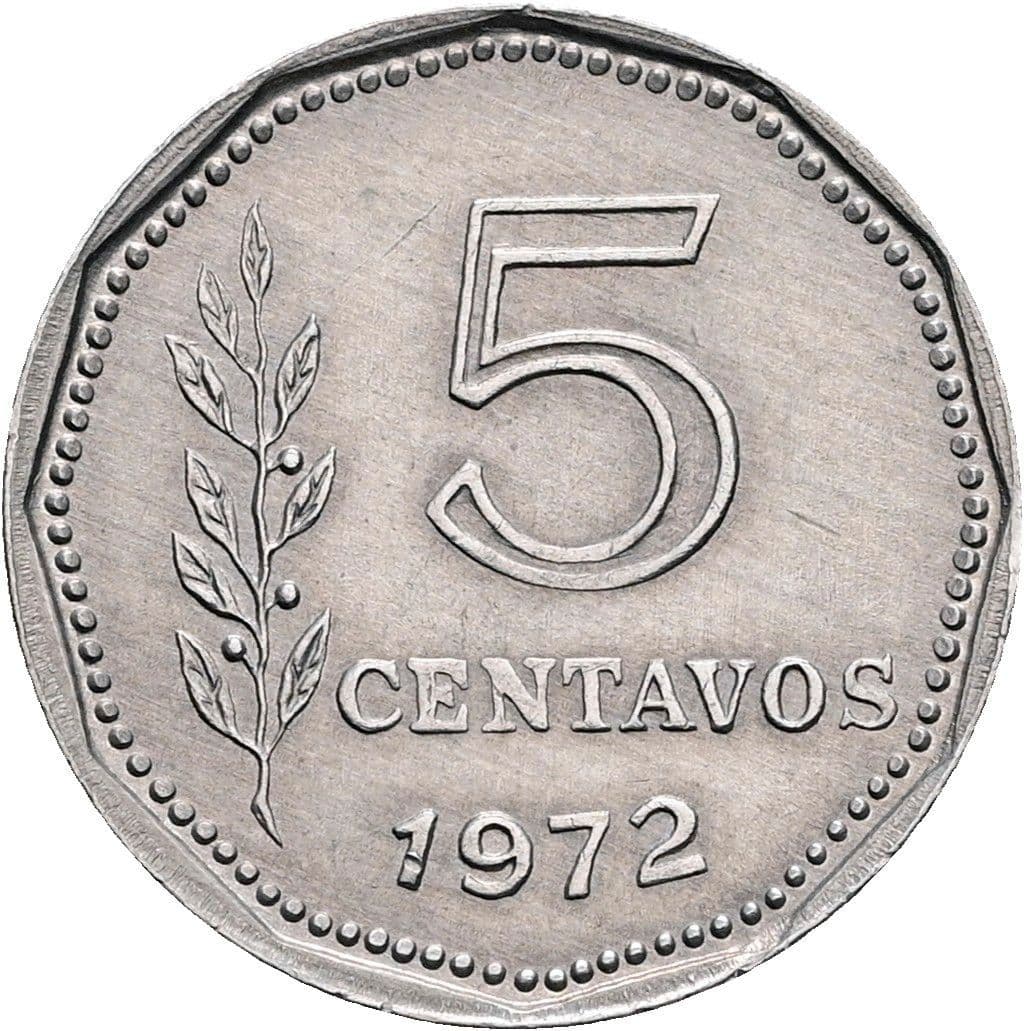 5 Centavos 1972 – Vorderseite